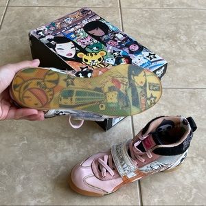 Tokidoki x onitsuka tiger pink high top shoes 2007-2009